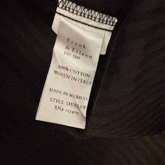 Frank & Eileen Shirley Stripe Oversize Button Up Shirt Black XS $268.00 - Picture 5 of 7